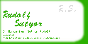 rudolf sutyor business card